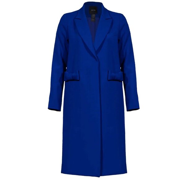 Smythe Cobalt Wool Stretch Bow Coat - Picture 1 of 5